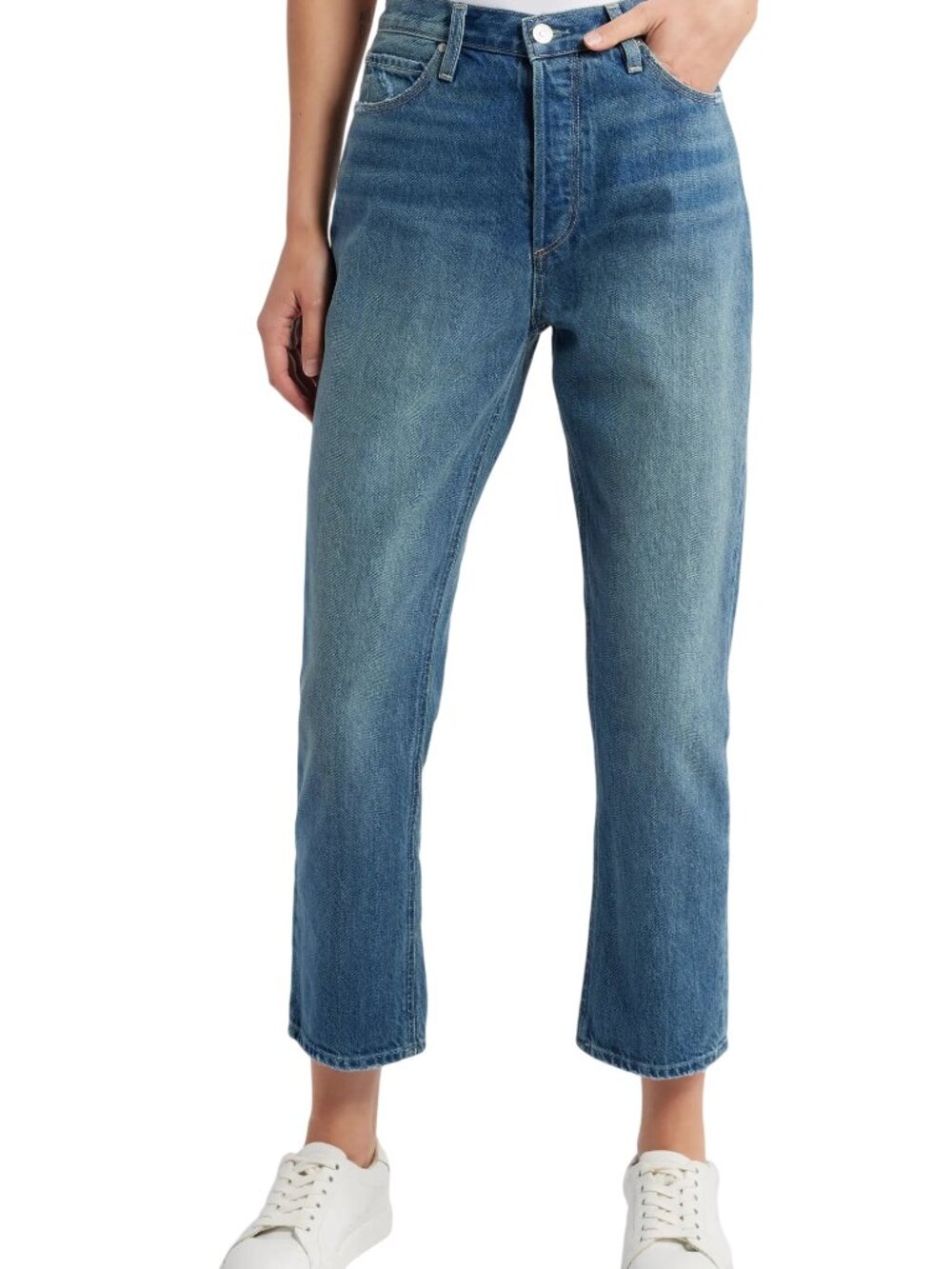 PAIGE Billy High Waist Ankle Straight Leg Jeans in The Roxy